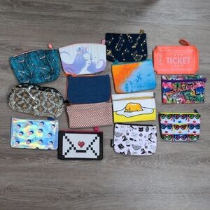 Ipsy Blue and Orange Cosmetic Bags Vibrant Collection